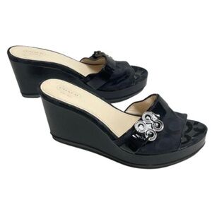Coach Geri black wedge size 9.5